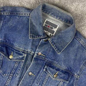 Vintage Mecanic Jean Jacket Brand Men's Size 42 (L) Heavyweight Denim Rare 80's